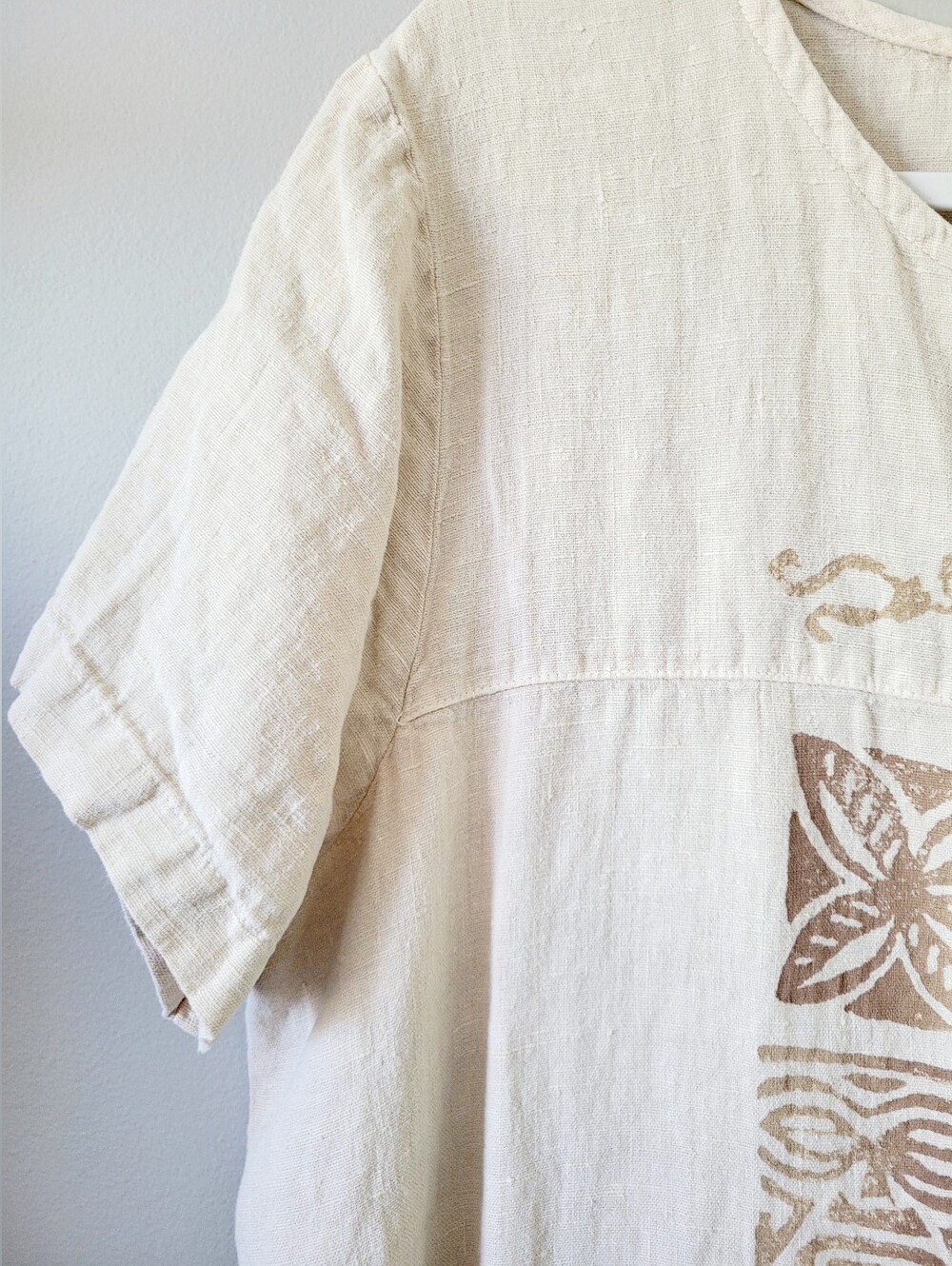 Blue Cactus 100% Linen Cream/Sand Maxi Dress Western/Boho XL - Picture 7 of 12